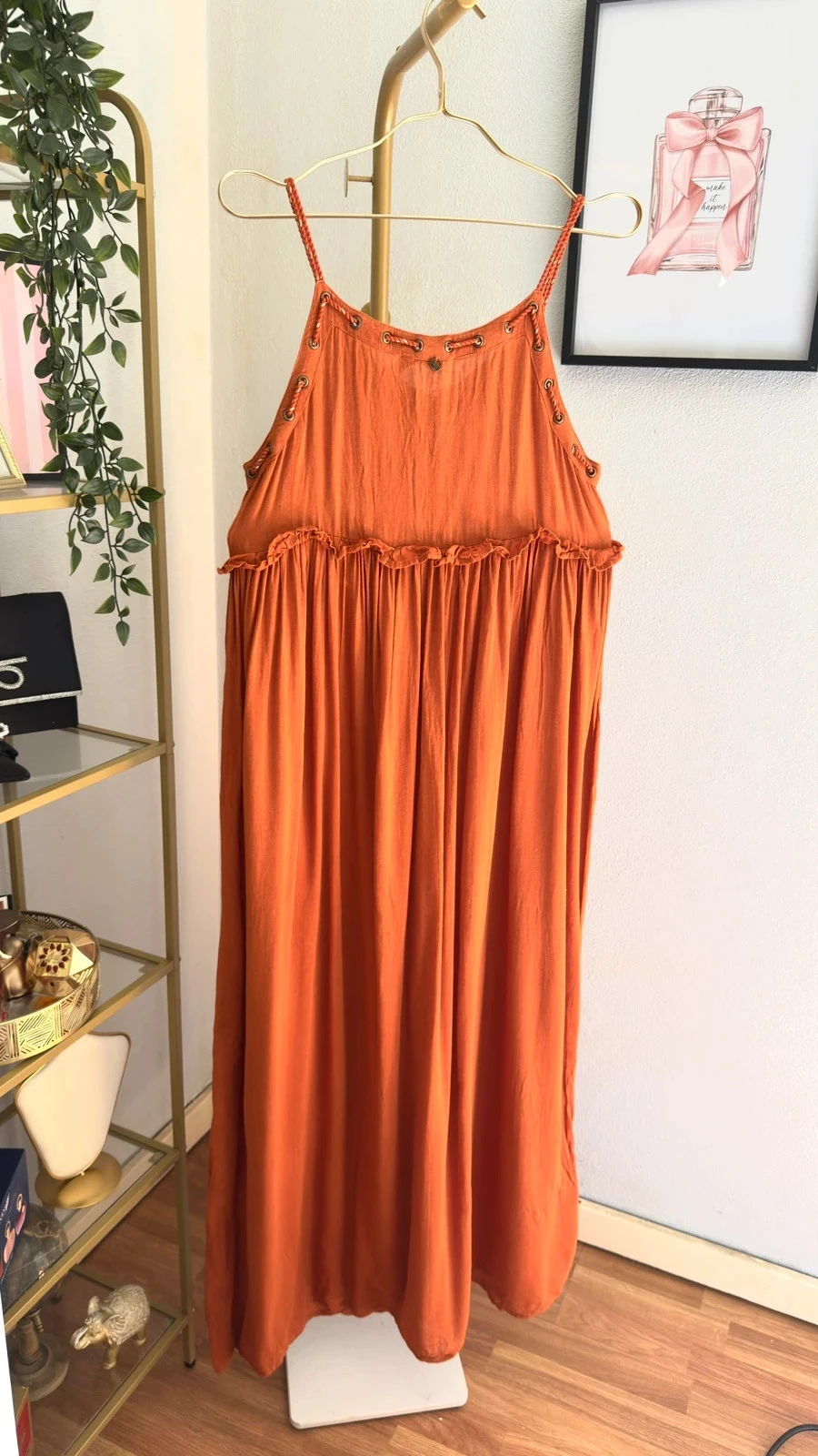 Lindo Vestido Terracota Bordado Estilo Boho Chic Kaporal • M • TN276 – photo 6